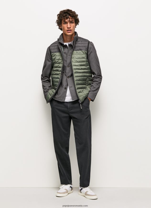 vestă căptușită cu blocuri de culoare bărbați Pepe Jeans negru spalat 6Z0R46840 - imagine 2