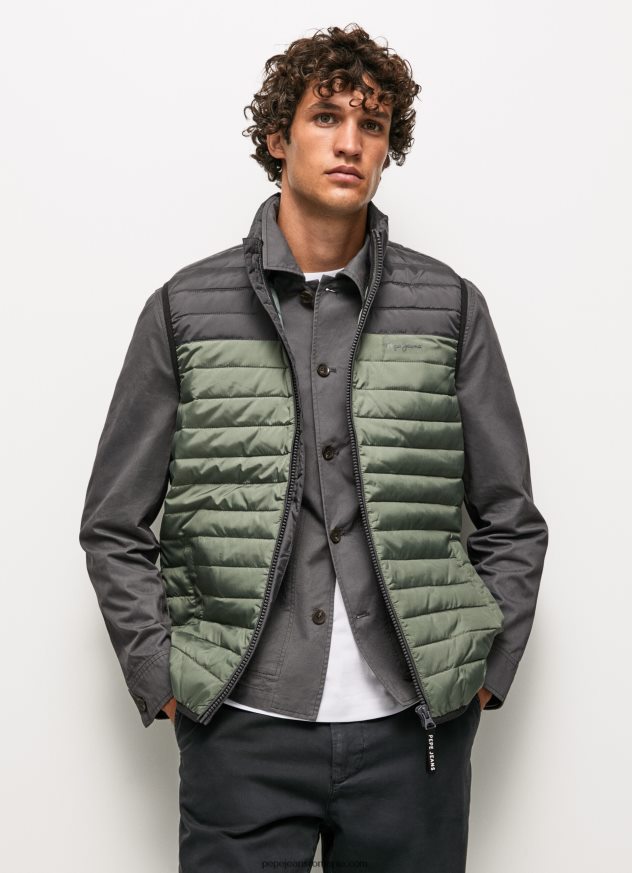 vestă căptușită cu blocuri de culoare bărbați Pepe Jeans negru spalat 6Z0R46840 - imagine 1