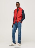 vestă căptușită cu fermoar bărbați Pepe Jeans studio roșu 6Z0R46843 - imagine 2