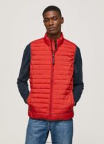 vestă căptușită cu fermoar bărbați Pepe Jeans studio roșu 6Z0R46843 - imagine 3