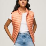 vestă căptușită cu plasture din cauciuc femei Pepe Jeans piersică 6Z0R46133