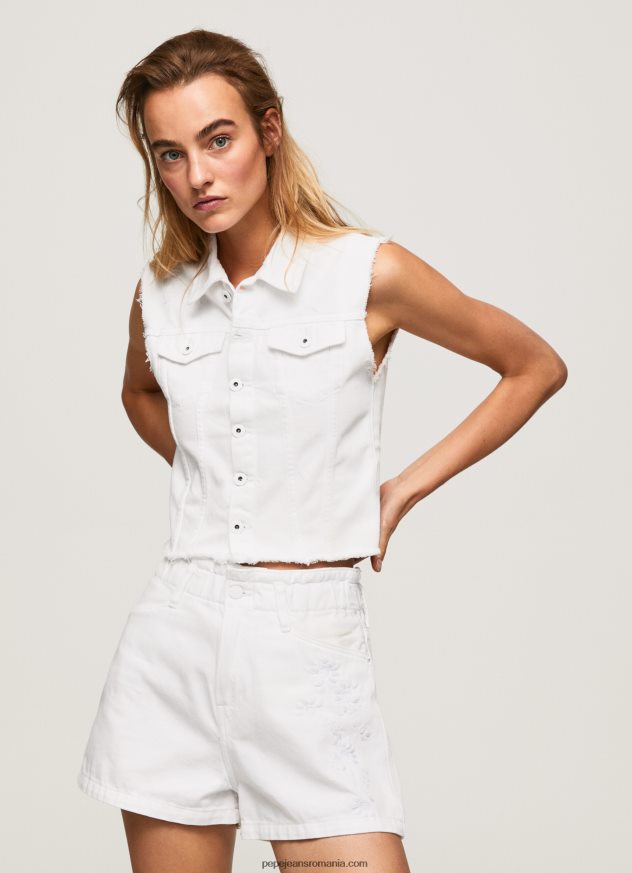 vestă din denim cu flori brodate femei Pepe Jeans denim 6Z0R46130 - imagine 3