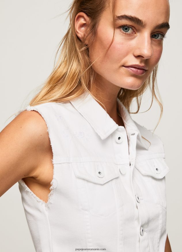 vestă din denim cu flori brodate femei Pepe Jeans denim 6Z0R46130 - imagine 4