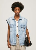 vestă din denim cu potrivire supradimensionată femei Pepe Jeans denim 6Z0R46131