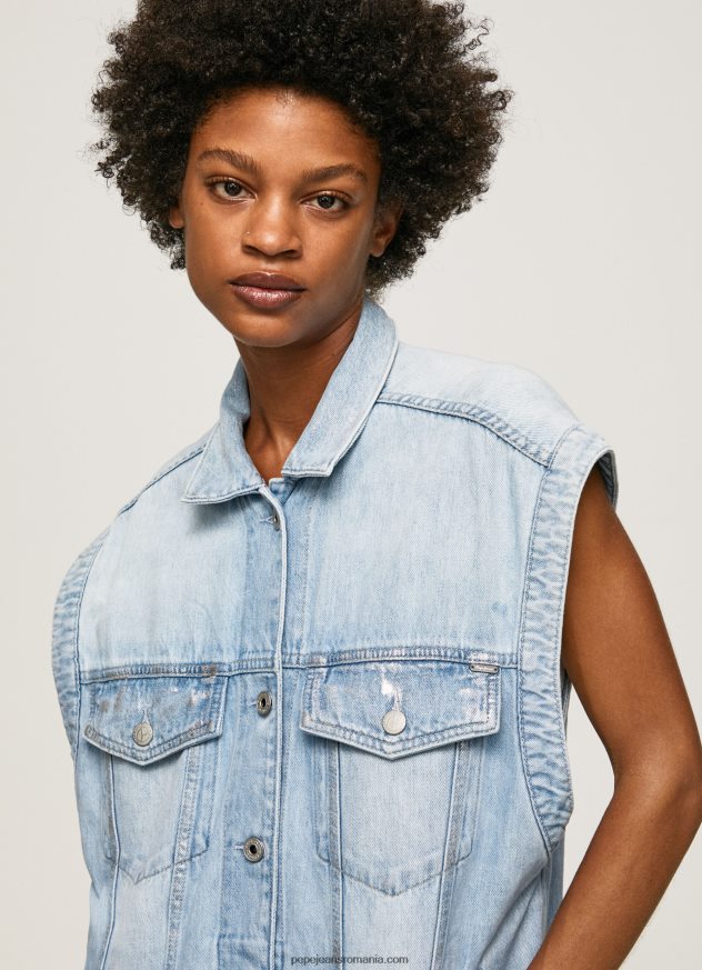 vestă din denim cu potrivire supradimensionată femei Pepe Jeans denim 6Z0R46131 - imagine 3