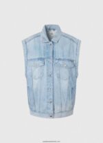 vestă din denim cu potrivire supradimensionată femei Pepe Jeans denim 6Z0R46131 - imagine 5