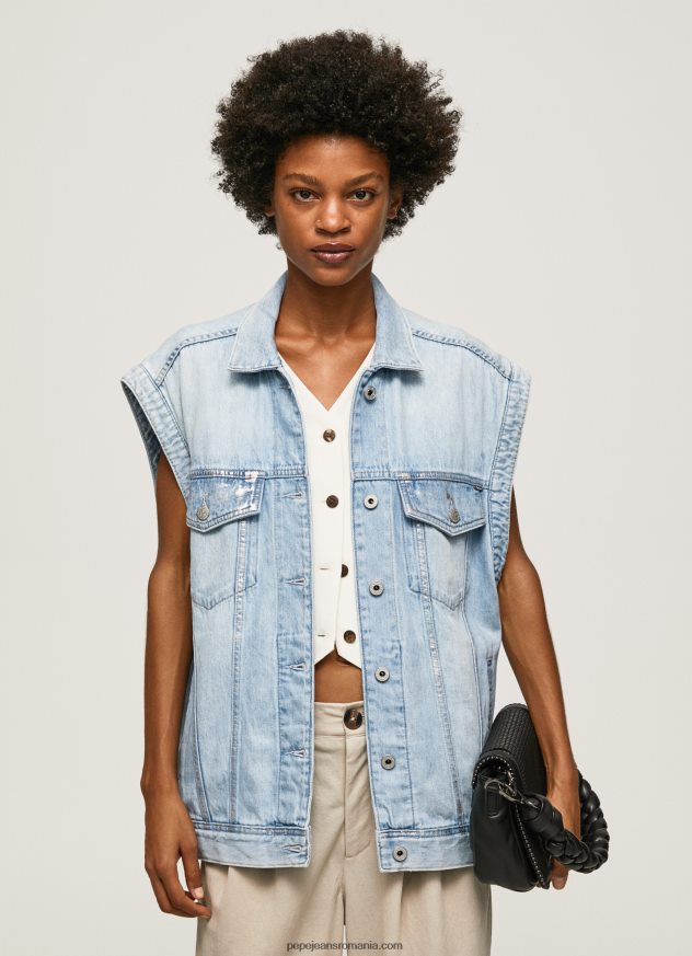 vestă din denim cu potrivire supradimensionată femei Pepe Jeans denim 6Z0R46131 - imagine 1